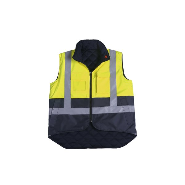 2W International Lime Yellow Body Warmer Vest, Medium, Class 2